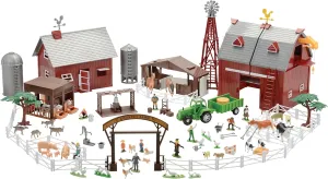 Constructive Playthings CP Toys 100 pc. Deluxe Barnyard Playset with 35 Assorted Animals