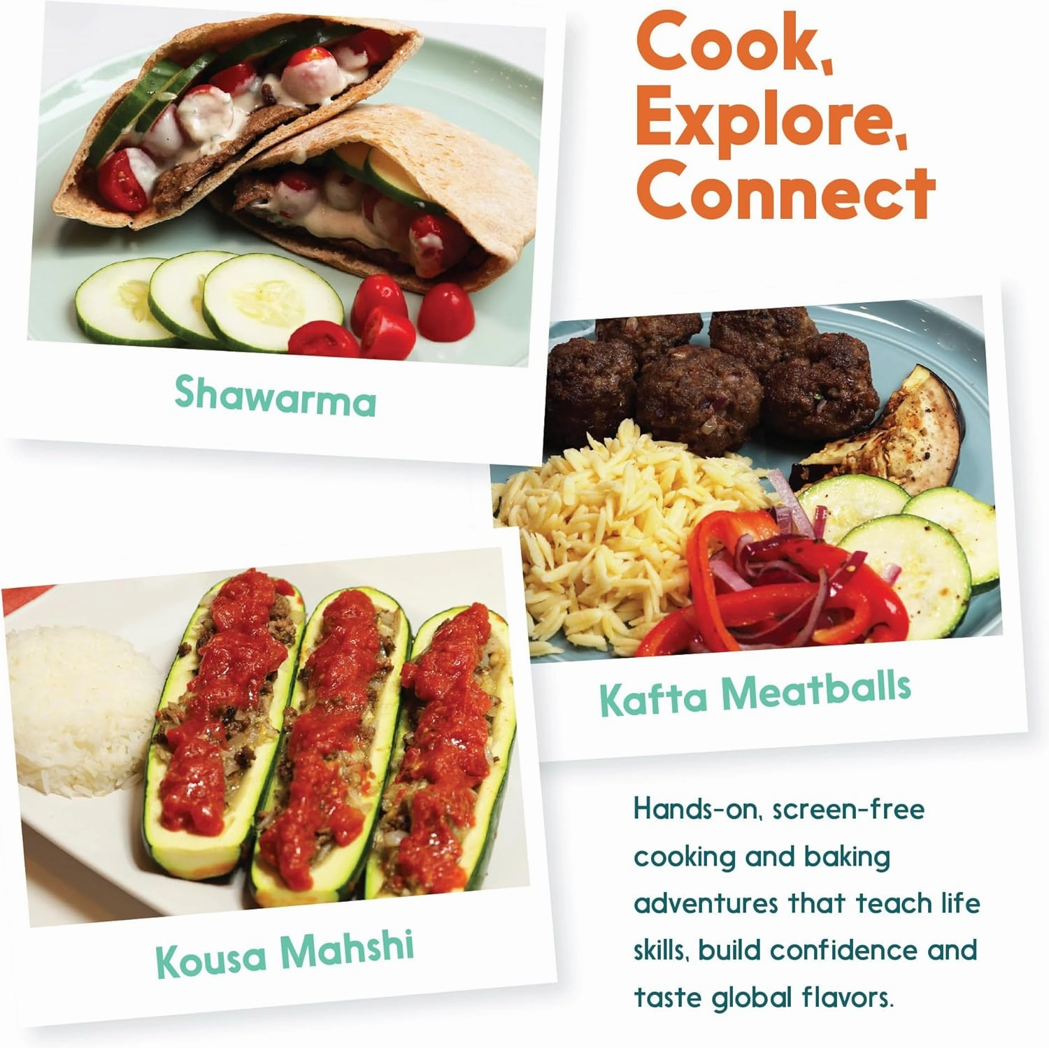 Cooking Kits for Kids - Interactive & Educational Set with 3 Recipe Cards, Key Ingredients & Cooking Tools - Ideal Idea for Kids who Love to Create Meals (Lebanon Edition)