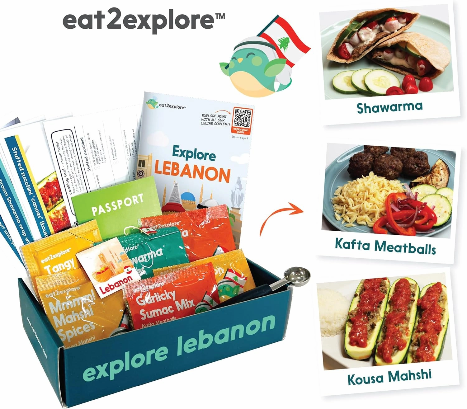 Cooking Kits for Kids - Interactive & Educational Set with 3 Recipe Cards, Key Ingredients & Cooking Tools - Ideal Idea for Kids who Love to Create Meals (Lebanon Edition)