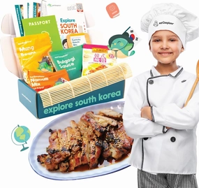 Cooking Kits for Kids - Interactive & Educational Set with 3 Recipe Cards, Key Ingredients & Cooking Tools - Ideal Idea for Kids who Love to Create Meals (South Korea Edition)