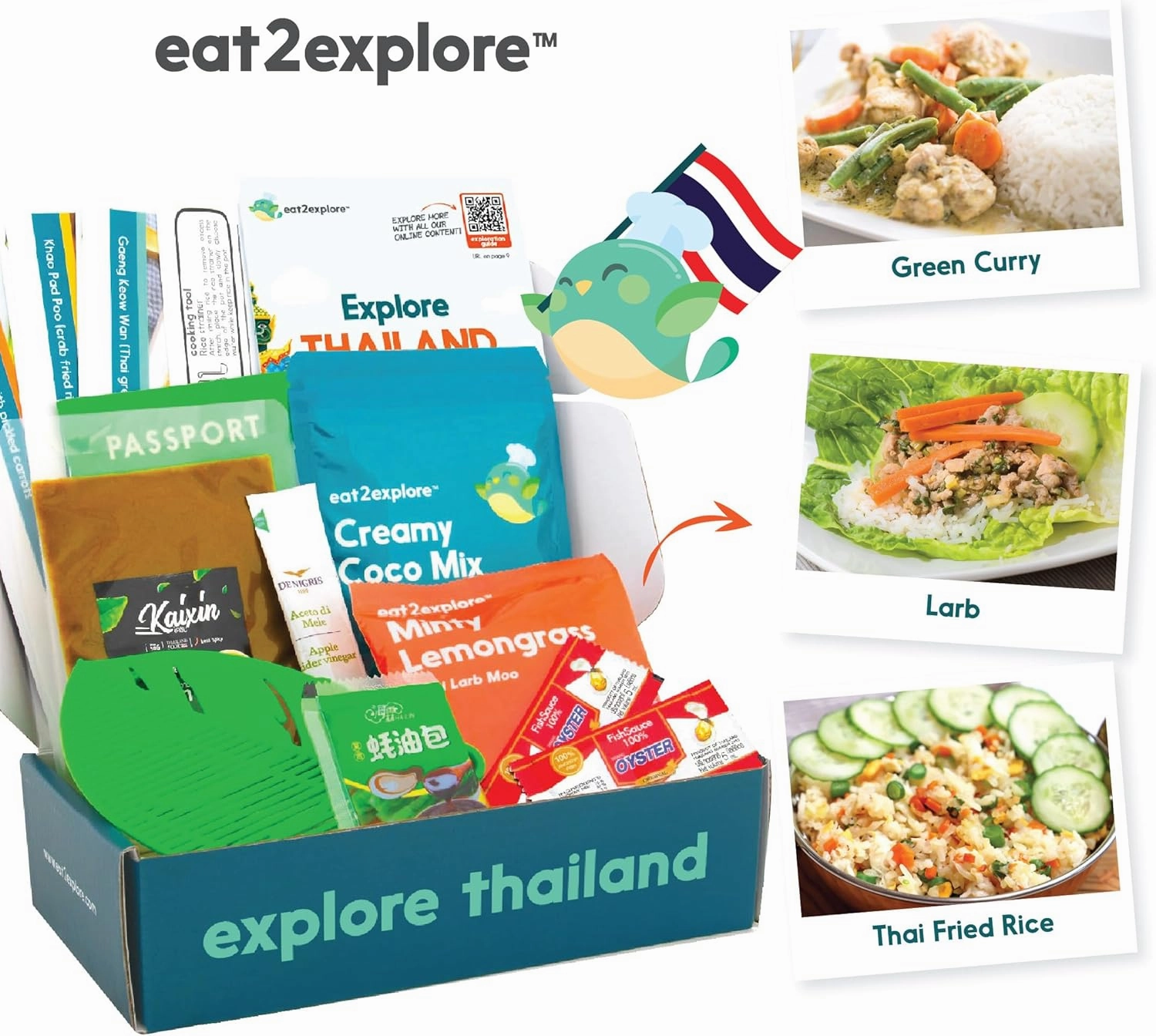 Cooking Kits for Kids - Interactive & Educational Set with 3 Recipe Cards, Key Ingredients & Cooking Tools - Ideal Idea for Kids who Love to Create Meals (Thailand Edition)