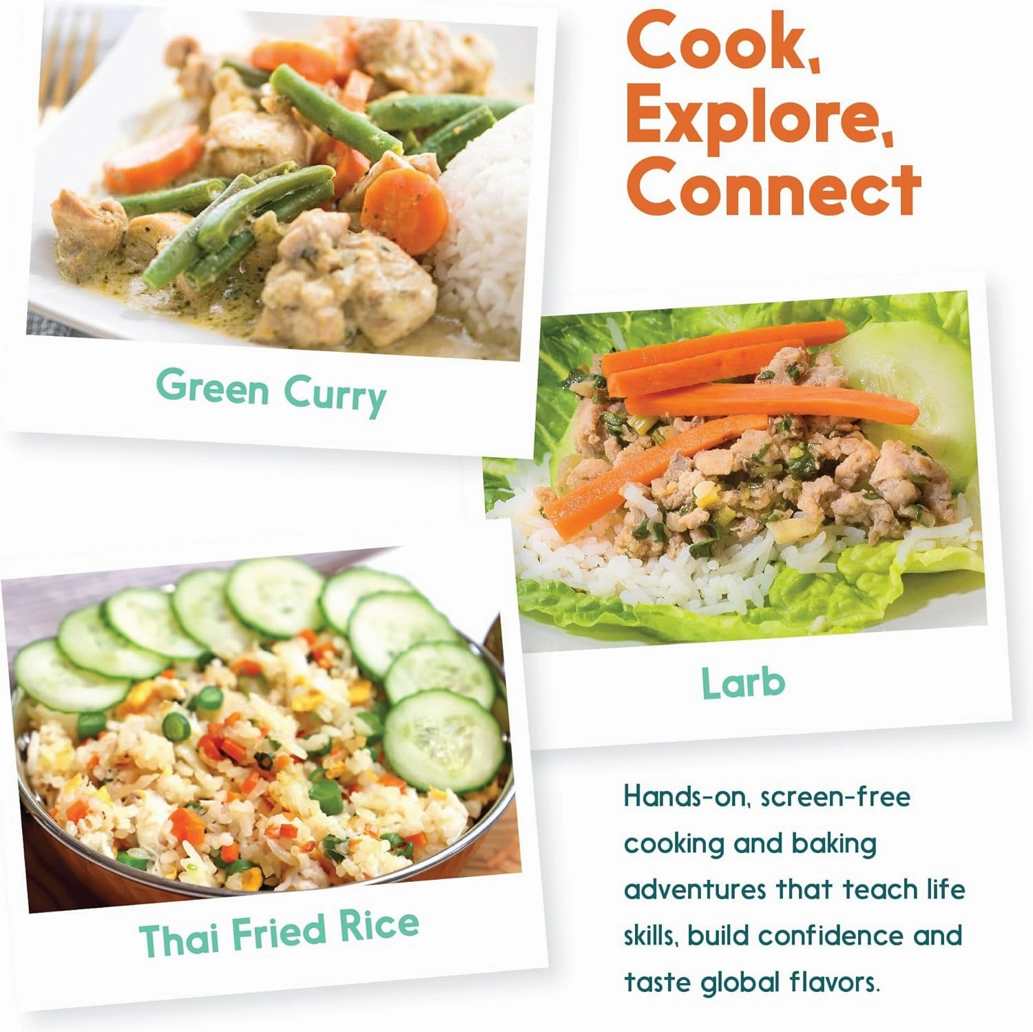 Cooking Kits for Kids - Interactive & Educational Set with 3 Recipe Cards, Key Ingredients & Cooking Tools - Ideal Idea for Kids who Love to Create Meals (Thailand Edition)
