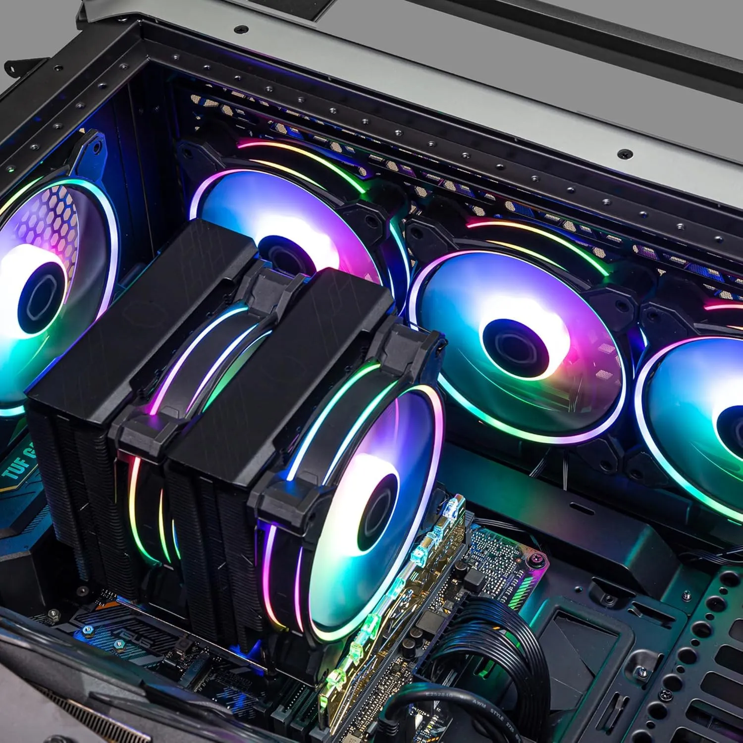 Cooler Master MasterFan MF120 Halo2 ARGB: Case & Cooling Fan, Dual Ring Addressable RGB Lighting, Rifle Bearing, Enlarged Air Balance Blades with Jam Sensor Protection & Upgraded Driver IC - 120mm