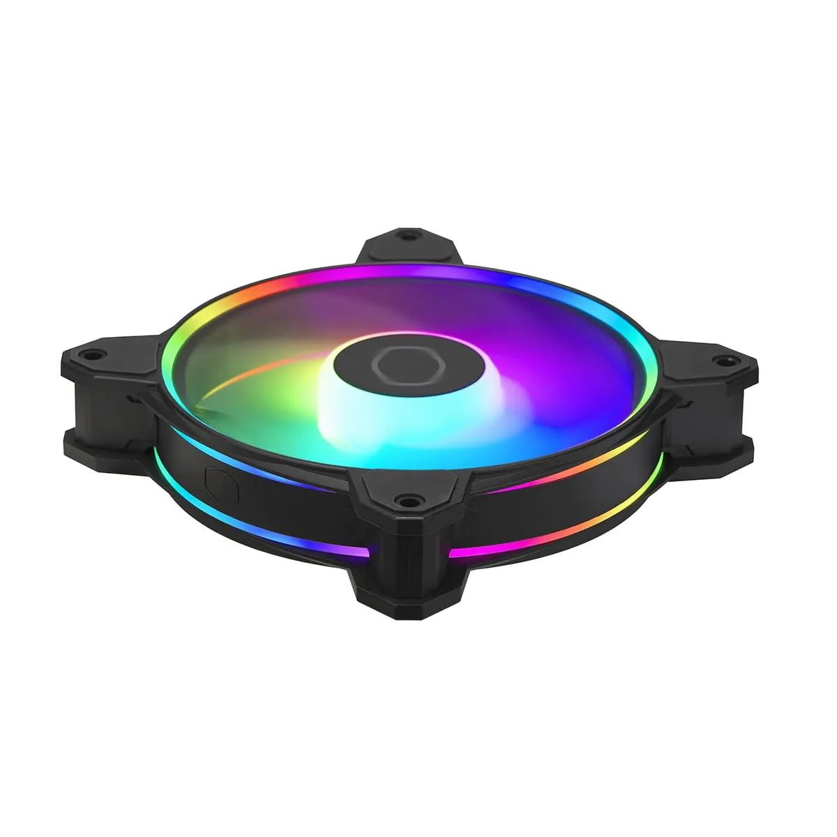 Cooler Master MasterFan MF120 Halo2 ARGB: Case & Cooling Fan, Dual Ring Addressable RGB Lighting, Rifle Bearing, Enlarged Air Balance Blades with Jam Sensor Protection & Upgraded Driver IC - 120mm