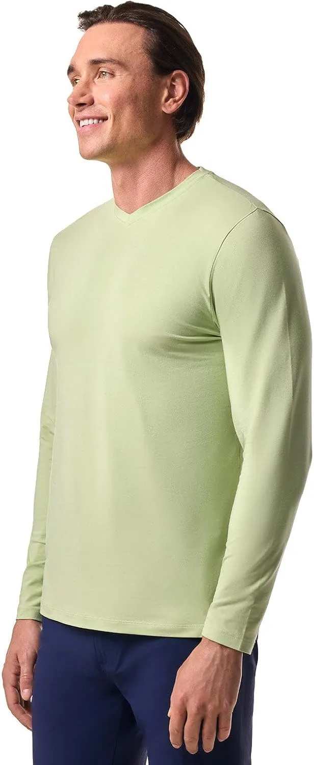 Coolibar UPF 50  Men's Morada Everyday Long Sleeve V-Neck T-Shirt - Sun Protective