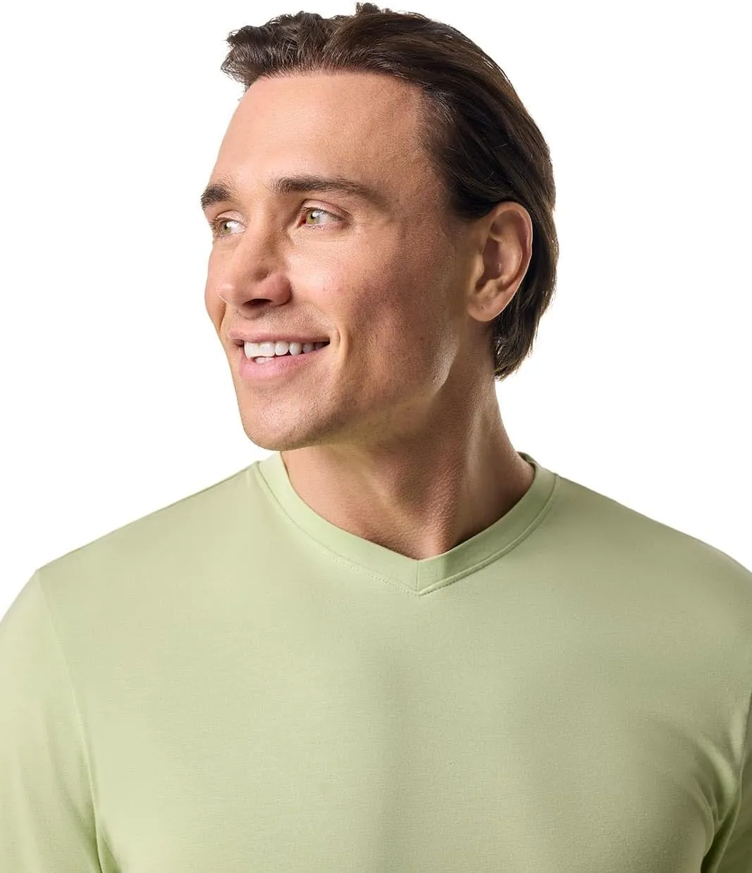 Coolibar UPF 50  Men's Morada Everyday Long Sleeve V-Neck T-Shirt - Sun Protective