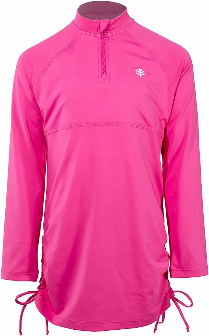 Coolibar UPF 50  Girl's Lawai Ruche Swim Shirt - Sun Protective