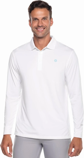 Coolibar UPF 50  Men's Erodym Long Sleeve Golf Polo - Sun Protective