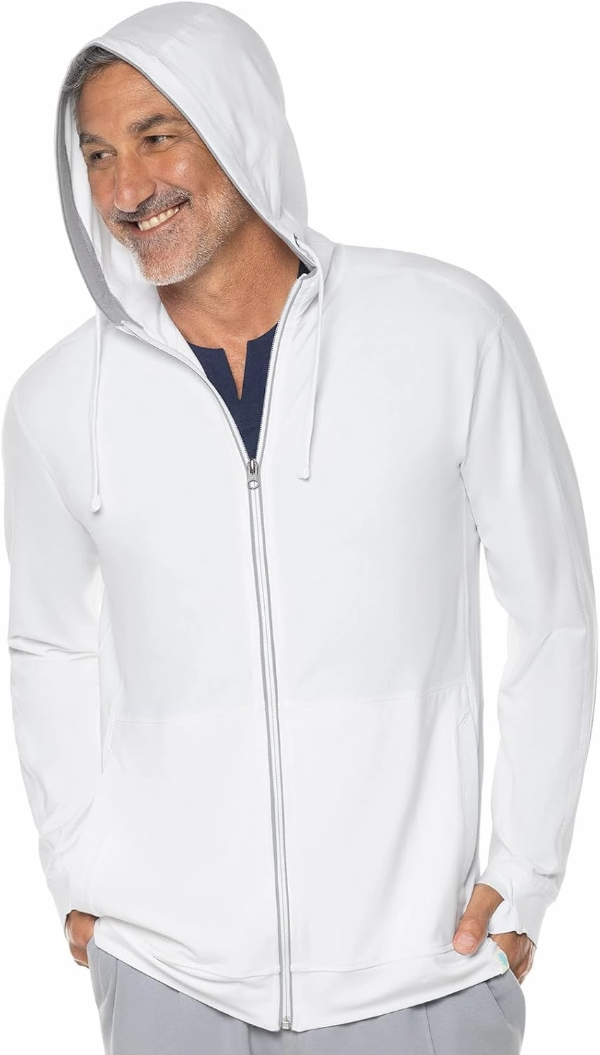 Coolibar UPF 50  Men's LumaLeo Full Zip Hoodie - Sun Protective