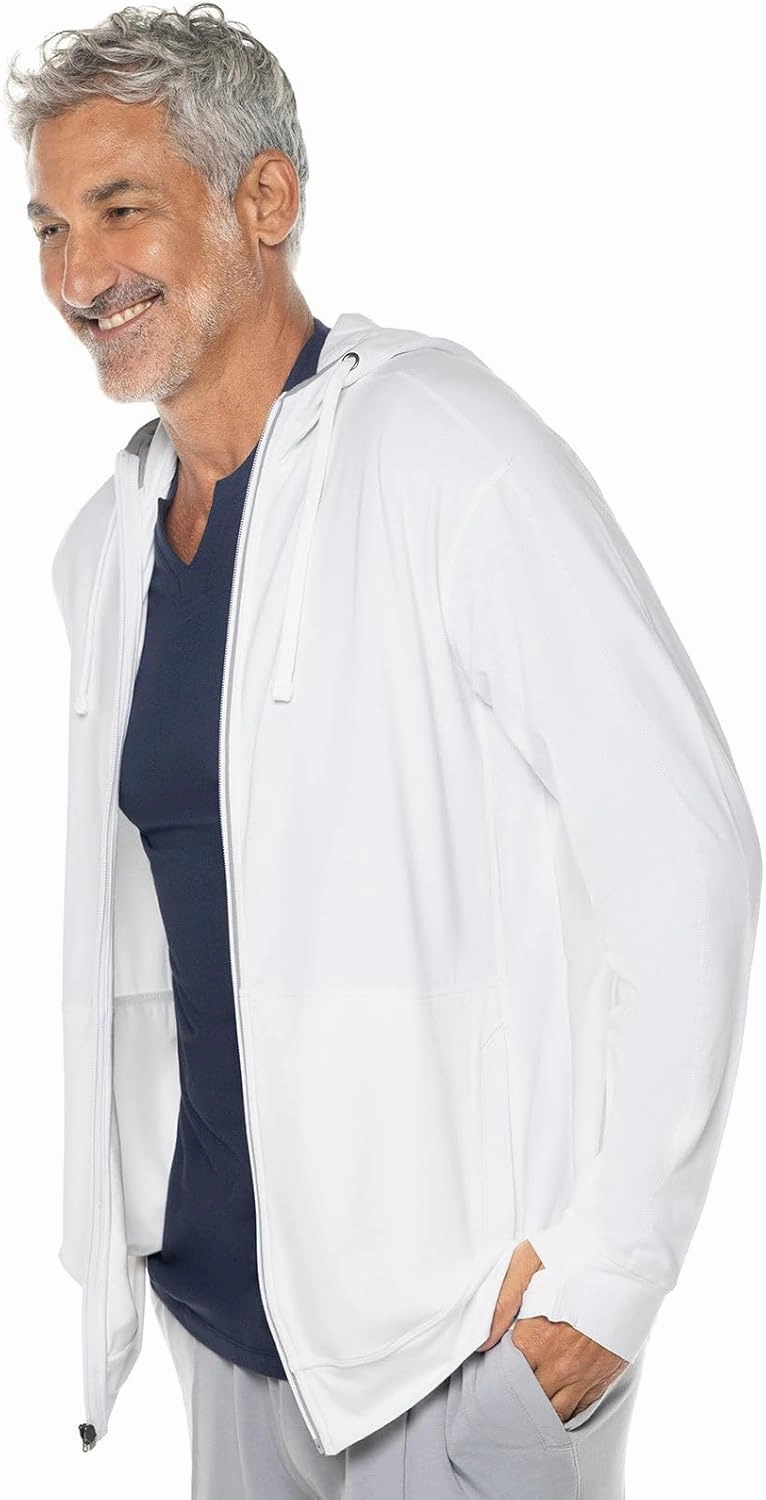Coolibar UPF 50  Men's LumaLeo Full Zip Hoodie - Sun Protective