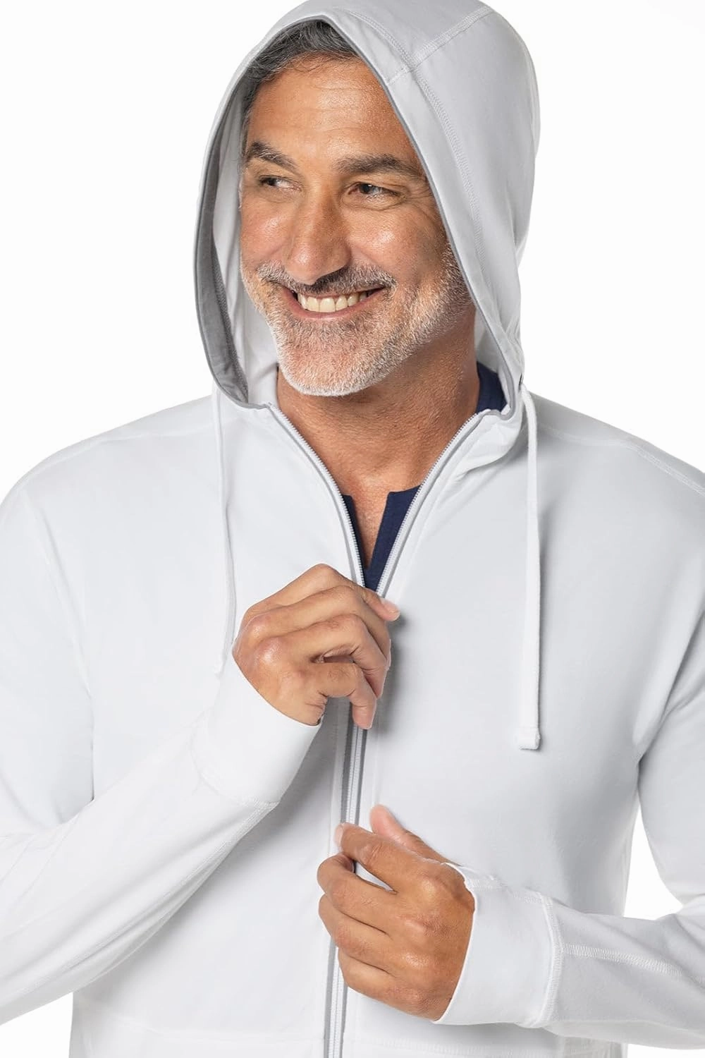 Coolibar UPF 50  Men's LumaLeo Full Zip Hoodie - Sun Protective