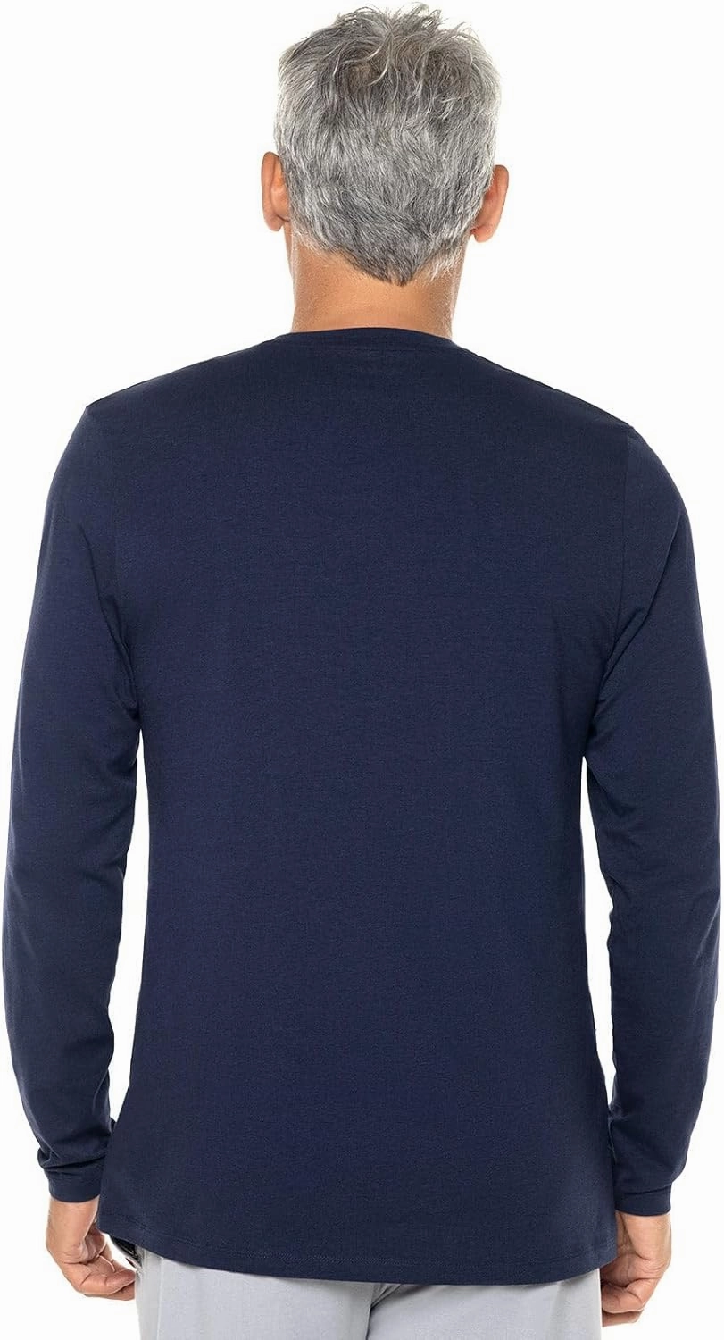 Coolibar UPF 50  Men's Morada Everyday Long Sleeve V-Neck T-Shirt - Sun Protective