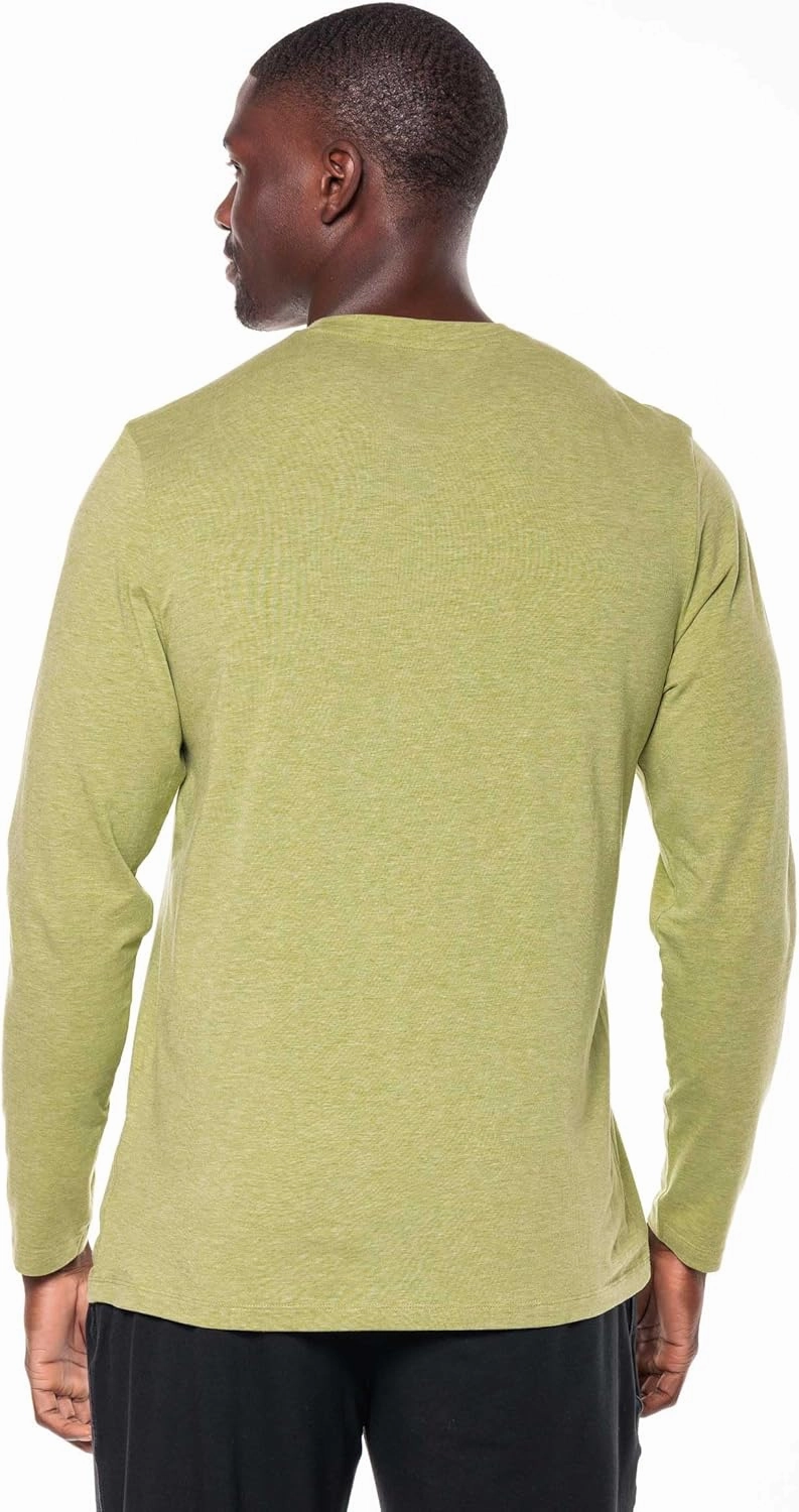 Coolibar UPF 50  Men's Morada Everyday Long Sleeve V-Neck T-Shirt - Sun Protective