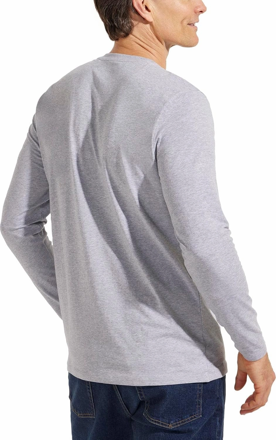 Coolibar UPF 50  Men's Morada Everyday Long Sleeve V-Neck T-Shirt - Sun Protective