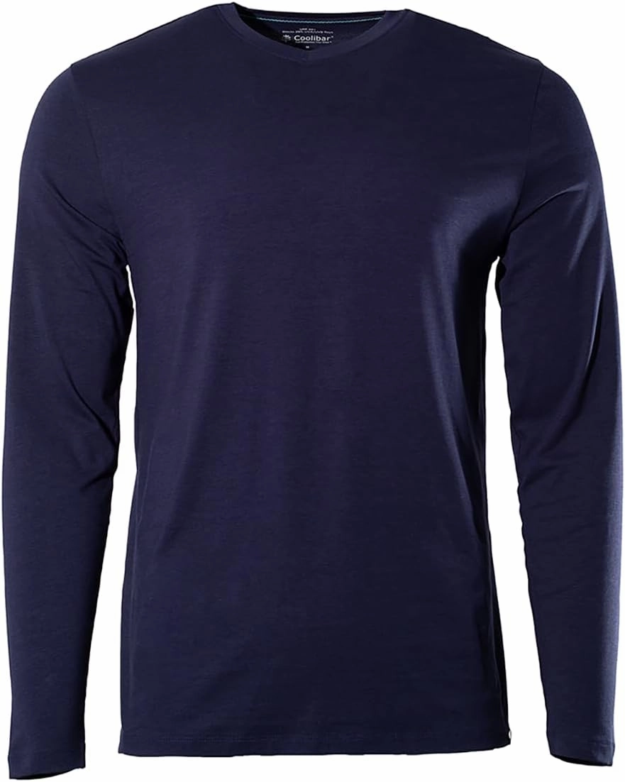 Coolibar UPF 50  Men's Morada Everyday Long Sleeve V-Neck T-Shirt - Sun Protective