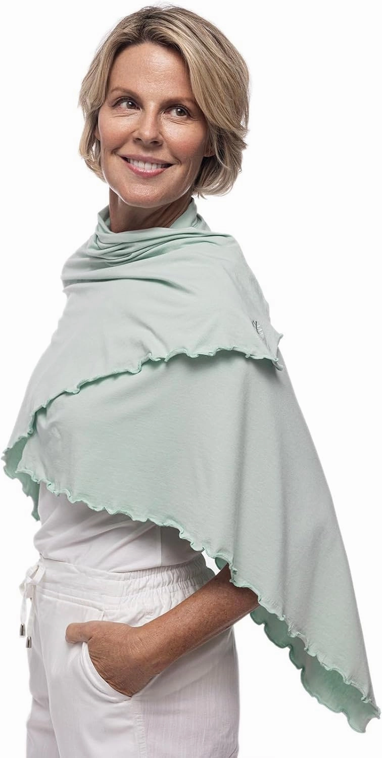 Coolibar UPF 50  Savannah Sun Blanket - Sun Protective (One Size- Misty Aqua)