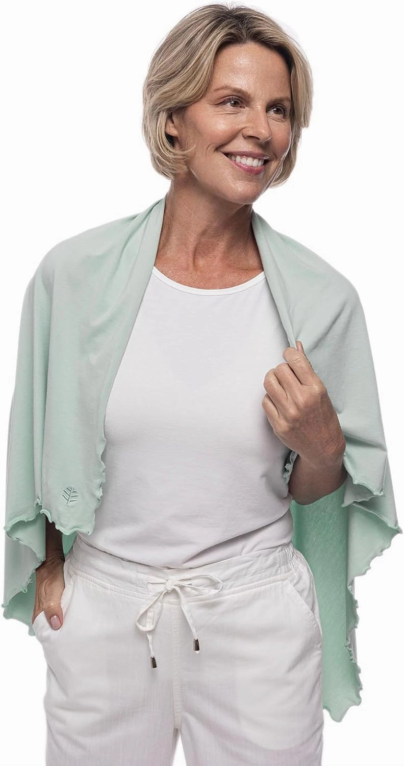 Coolibar UPF 50  Savannah Sun Blanket - Sun Protective (One Size- Misty Aqua)