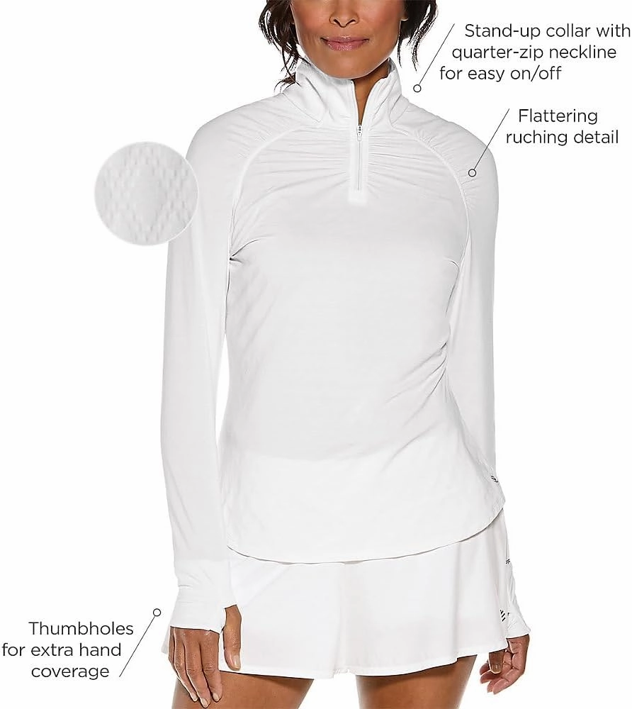 Coolibar UPF 50  Women's Arabella Quarter-Zip - Sun Protective