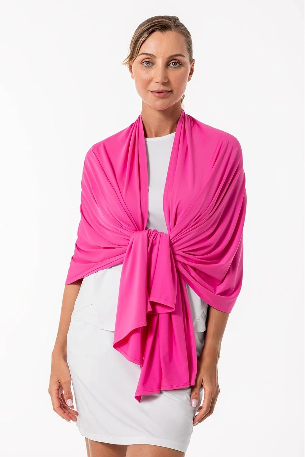 Coolibar UPF 50  Women's Bhakti Sun Shawl, Sleek Grey, One Size, Solid - Sun Protective