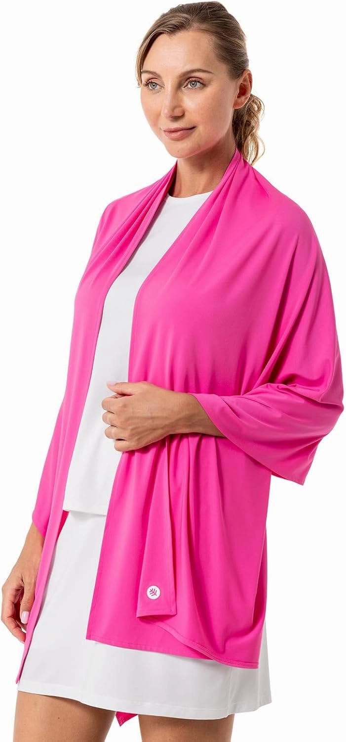 Coolibar UPF 50  Women's Bhakti Sun Shawl, Sleek Grey, One Size, Solid - Sun Protective