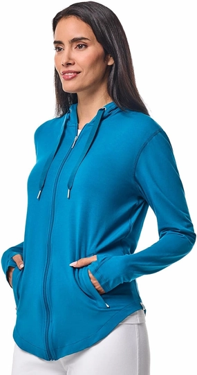 Coolibar UPF 50  Women's LumaLeo Zip-Up Hoodie - Sun Protective