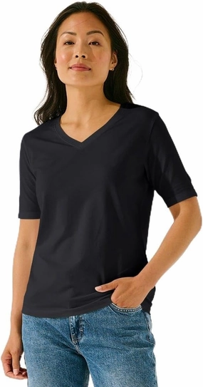 Coolibar UPF 50  Women's Morada Everyday Short Sleeve V-Neck T-Shirt - Sun Protective