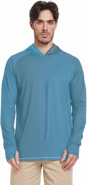 Cooling Mens Sun Shirts UV Protection Long Sleeve, Long Sleeves Light Jackets for Men, Pink Blue Gradient S