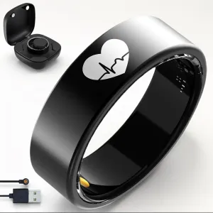 Couple Smart Ring for Women Men,Fitness Tracker with Heart Rate,Blood Oxygen,Stress Monitor,Sleep,ECG,5ATM IP68 Waterproof Health Monitoring,Compatible with Android and iOS,No Subscription (Women, 9#)