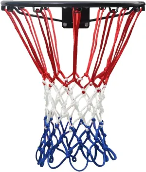 CREATCABIN 2Pcs Basketball Hoop Net Heavy Duty Basketball Frame Net Replacement Basketball Rim Accessories Woven Rope Red White Blue Ball Net Suitable for Outdoor Standard 12 Loops Basketball Hoop
