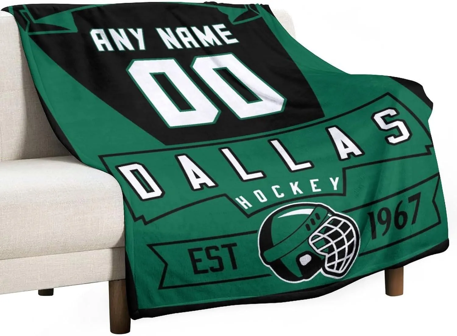 Custom Blanket for Hockey Fans Gift, City Flannel Throw Blankets Personalized Name & Number for Men Women Kids, Products Ships Next Day Printed in USA