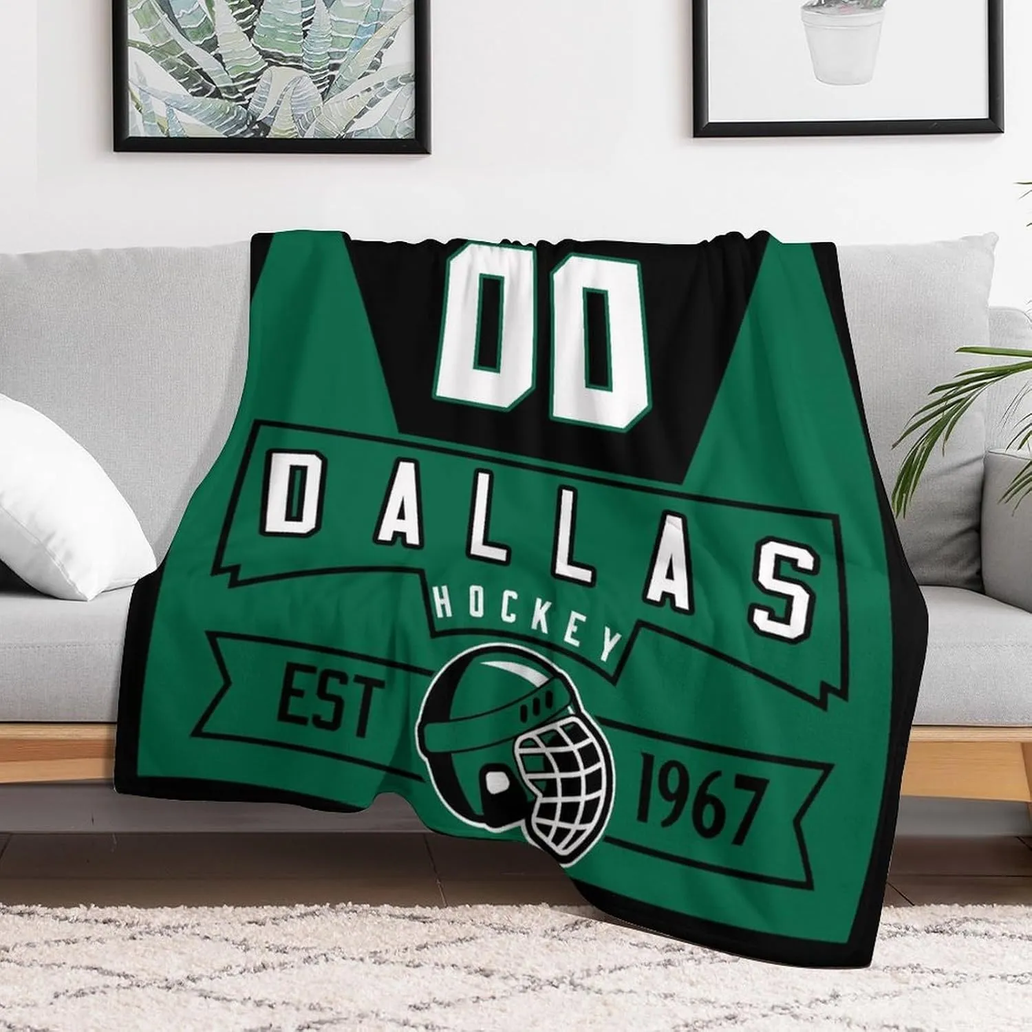 Custom Blanket for Hockey Fans Gift, City Flannel Throw Blankets Personalized Name & Number for Men Women Kids, Products Ships Next Day Printed in USA