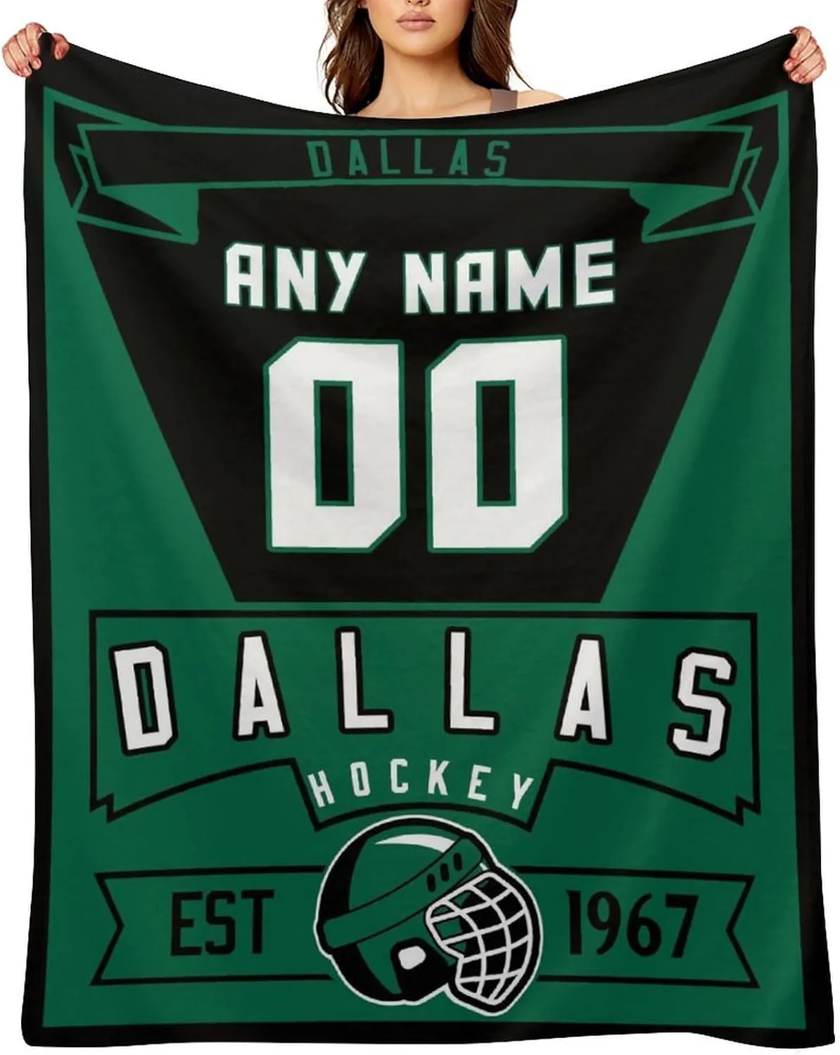 Custom Blanket for Hockey Fans Gift, City Flannel Throw Blankets Personalized Name & Number for Men Women Kids, Products Ships Next Day Printed in USA