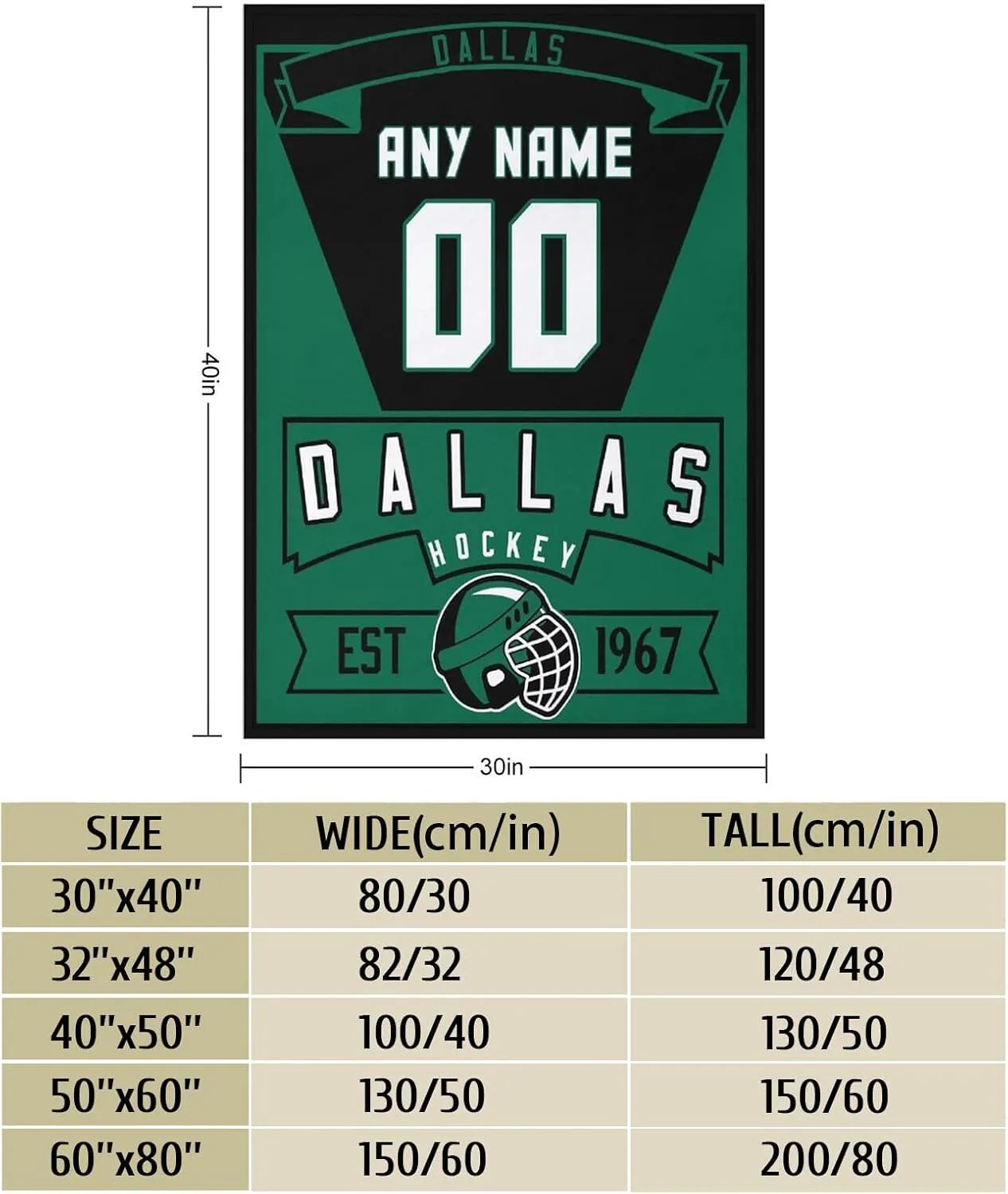 Custom Blanket for Hockey Fans Gift, City Flannel Throw Blankets Personalized Name & Number for Men Women Kids, Products Ships Next Day Printed in USA