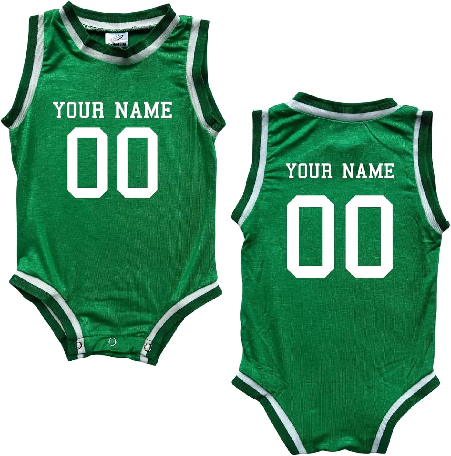 Custom Sleeveless Basketball Sport Jersey for Babies - Personalized with Name & Number-FRONT and BACK