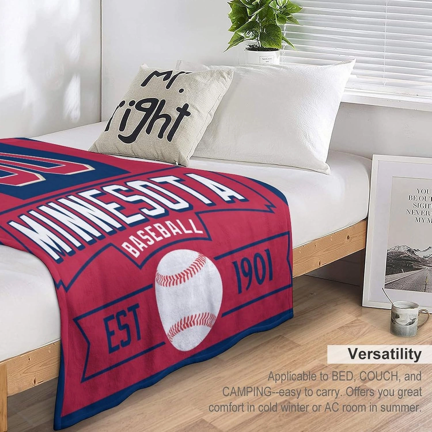 Custom Blanket for Baseball Fans Gift, City Flannel Throw Blankets Personalized Name & Number for Men Women Kids, Products Ships Next Day Printed in USA
