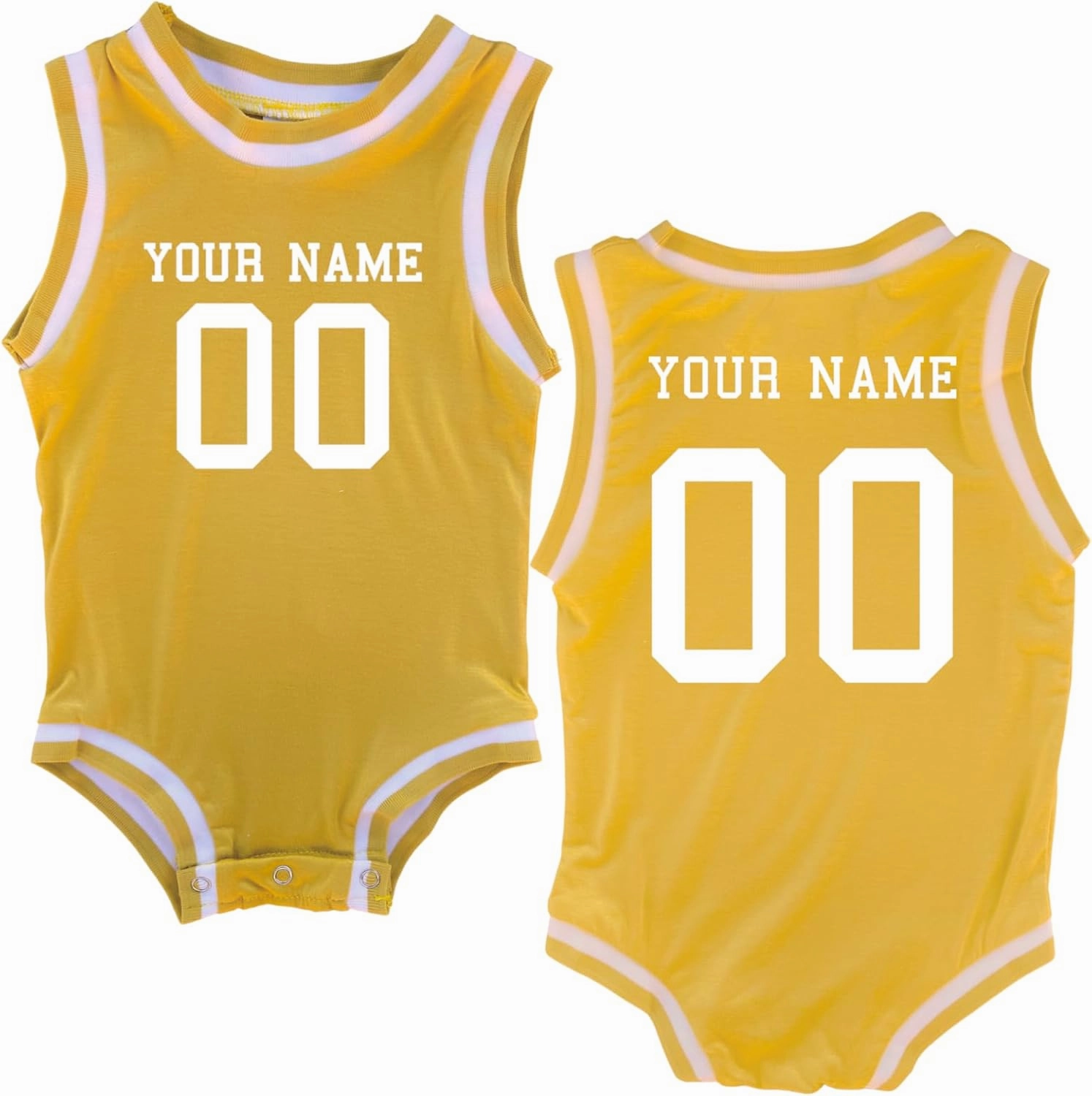 Custom Sleeveless Basketball Sport Jersey for Babies - Personalized with Name & Number-FRONT and BACK
