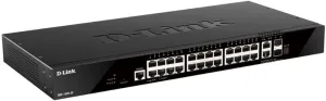 D-Link 28-Port Gigabit Ethernet Switch, Next-Gen Layer 3 Stackable Smart-Managed, 24x Ports, 2X 10GBase-T, 2X 10G SFP  Ports (DGS-1520-28)
