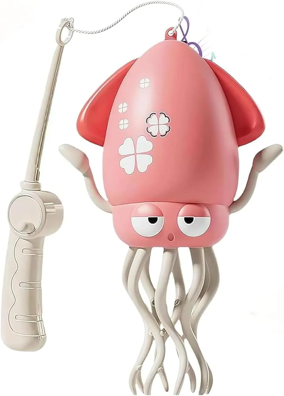 Dancing Octopus Toy Electric,Dancing Automatic Obstacle Avoidance Sensor Toy,Creative Crazy 8-Leg Action Crawling Octopus,with LED & Music,USB Rechargeable for Bath。 (Pink)