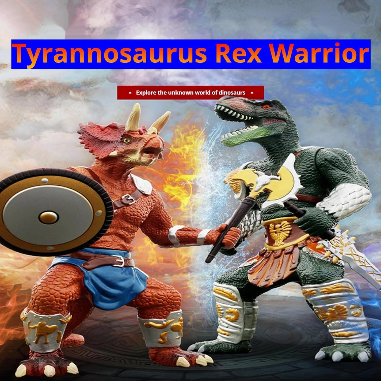 Dark Green 8 X 5-Inch Large Dinosaur Toy with Detachable Random Weapon, Movable Joints for Children 3-5 Years Old