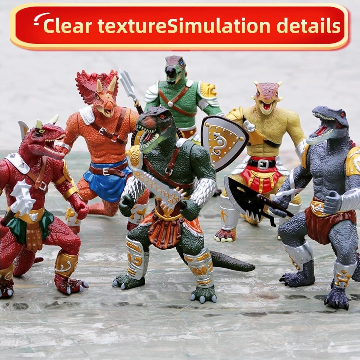 Dark Green 8 X 5-Inch Large Dinosaur Toy with Detachable Random Weapon, Movable Joints for Children 3-5 Years Old