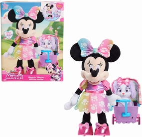 Disney Junior Minnie Mouse Waggin’ Wagon Lights and Sounds Feature Plush, Kids Toys for Ages 3 Up by Just Play