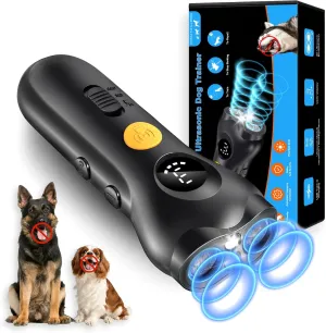 Dog Bark Deterrent Device – Rechargeable Anti-Barking & Training Device for Dogs, 50ft Ultrasonic Control, Stops Barking with One Button, Corrects Behavior in Small & Large Dogs