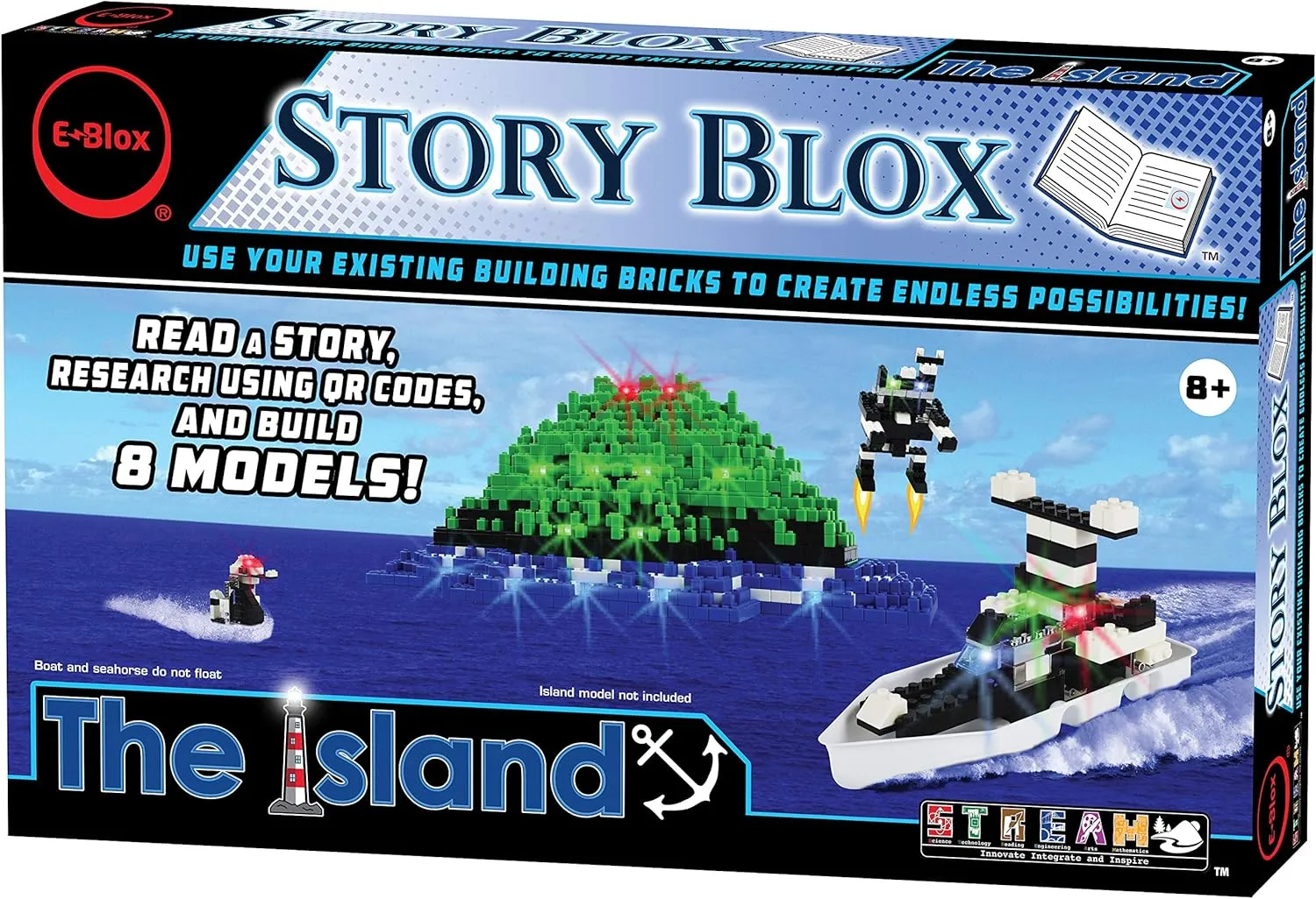 E-Blox Stories Blox Builder - The Island LED Light-Up Building Blocks Stories Toy Set for Kids Ages 8 