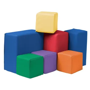 ECR4Kids SoftZone Toddler Foam Building Blocks, Foam Playset, Assorted, 7-Piece