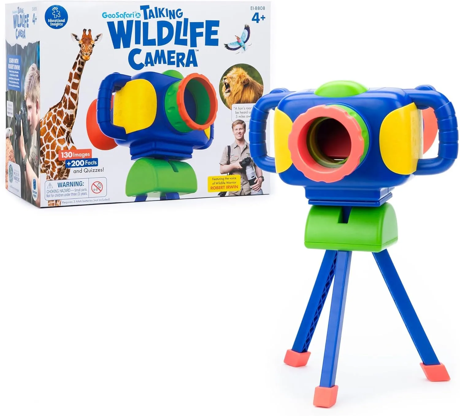 Educational Insights GeoSafari® Jr. Talking Wildlife Camera™ Featuring Robert Irwin - Preschool Science Toys for Little Kids, Toddler STEM Toys, for Boys & Girls Ages 4 
