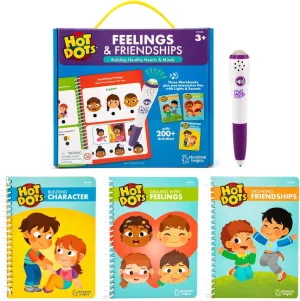 Educational Insights Hot Dots Feelings & Friendships Social Emotional Learning Workbooks, Gift for Kids Ages 3 