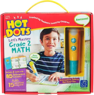 Educational Insights Hot Dots Let’s Master 2nd Grade Math Set, Homeschool & School Readiness Learning Workbooks, 2 Books & Interactive Pen, 100 Math Lessons, Ages 7 