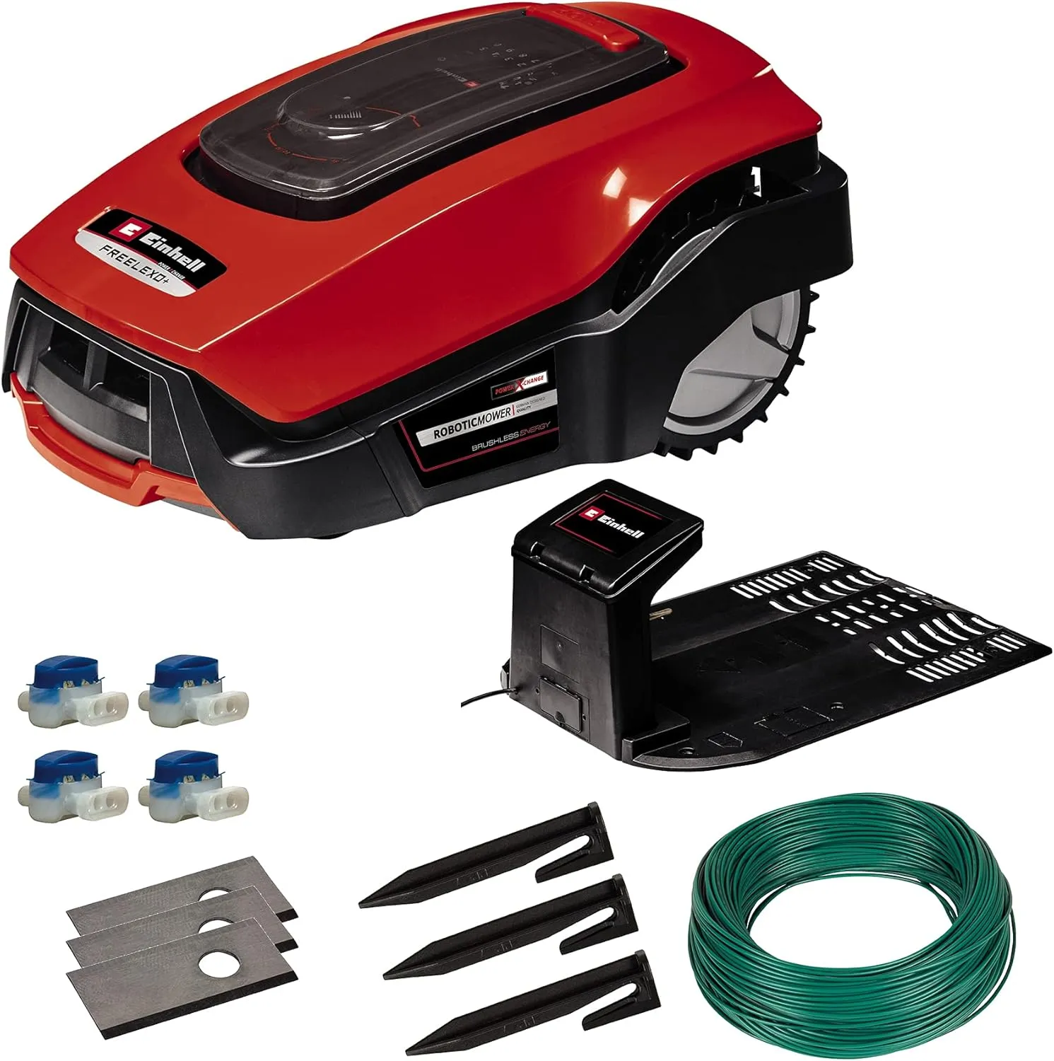 Einhell FREELEXO 800 LCD BT Solo Power X-Change Robotic Lawnmower for Lawns up to 800 m², Multi-Zone Lawn Mower, Bluetooth Control, for Slopes up to 35% - Battery Not Included