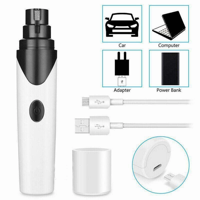Electric Pet Nail Grinder USB Rechargeable Dog Nail Grinder for Cats and Dogs