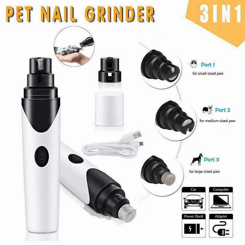 Electric Pet Nail Grinder USB Rechargeable Dog Nail Grinder for Cats and Dogs